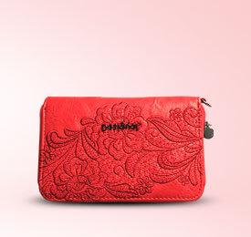 Organic Leather Handbag In Red