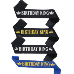 wholesale Gold foiled letter birthday king birthday queen satin sash for men's women's birthday party gift