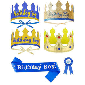 Happy birthday decoration kit birthday boy headband birthday boy sash and birthday boy badge for birthday party supplies