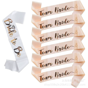 Factory bridal decorations supplies 7pcs bride to be sash team birde sash set