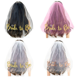 Bridal Shower Decorations Two-layer Bride to Be Veil Bachelorette Party Accessories