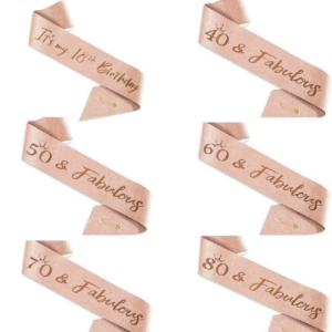 It's my birthday glitter sash 3/4/5/6/7/8/9/10th birthday sash 30/40/50/60/70/80/90/100 fabulous rose gold glitter sash for Women Men Girls Decorations Party Favors