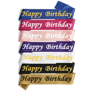 Best seller Custom Birthday sash Happy birthday satin sash for boys girls birthday decorations