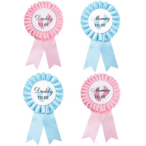 Gender Reveal Buttons Pins Daddy to Be Mommy to Be Badge Tinplate