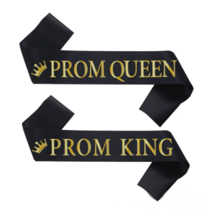 Graduation party gift Prom King satin sash Gold foil Prom queen party sash