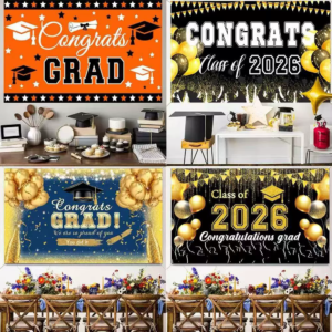 Graduation Banner 2026 We are so proud of you banner Congratulations Class of 2026 Graduation Backdrop Congrats Grad Banner for Prom Party Decorations