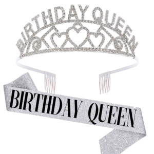 Best selling birthday queen tiara crown and birthday queen glitter sash Kit