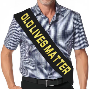 Glitter OLD LIVES MATTER satin sash for retirement party decorations Women or Men