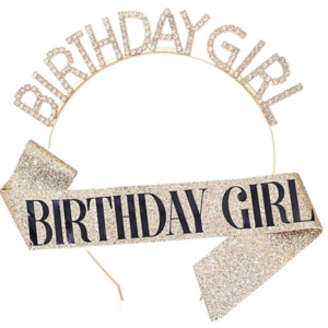 Best selling birthday girl headband and birthday girl glitter sash Kit