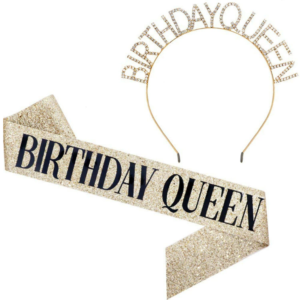 Best selling birthday queen headband and birthday queen glitter sash Kit