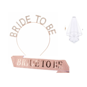Factory competitive Bachelorette party decoration kit bride to be headband/glitter sash and bridal veil 3 in one