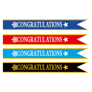 Wholesale Congratulations sash swallow-tailed end Graduation sash Blue/Red/Black/lake blue color with gold edge Congratulations sash