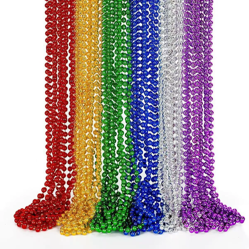 Electroplated Mardi gras beads necklace for Independence Day Carnival day and Halloween party - Image 3