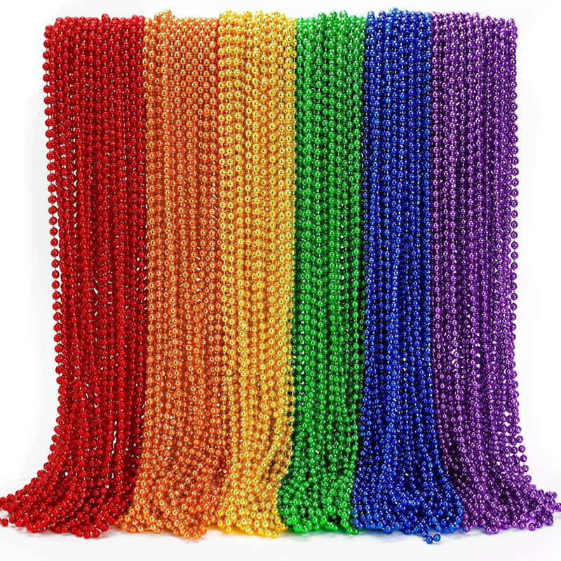 Electroplated Mardi gras beads necklace for Independence Day Carnival day and Halloween party