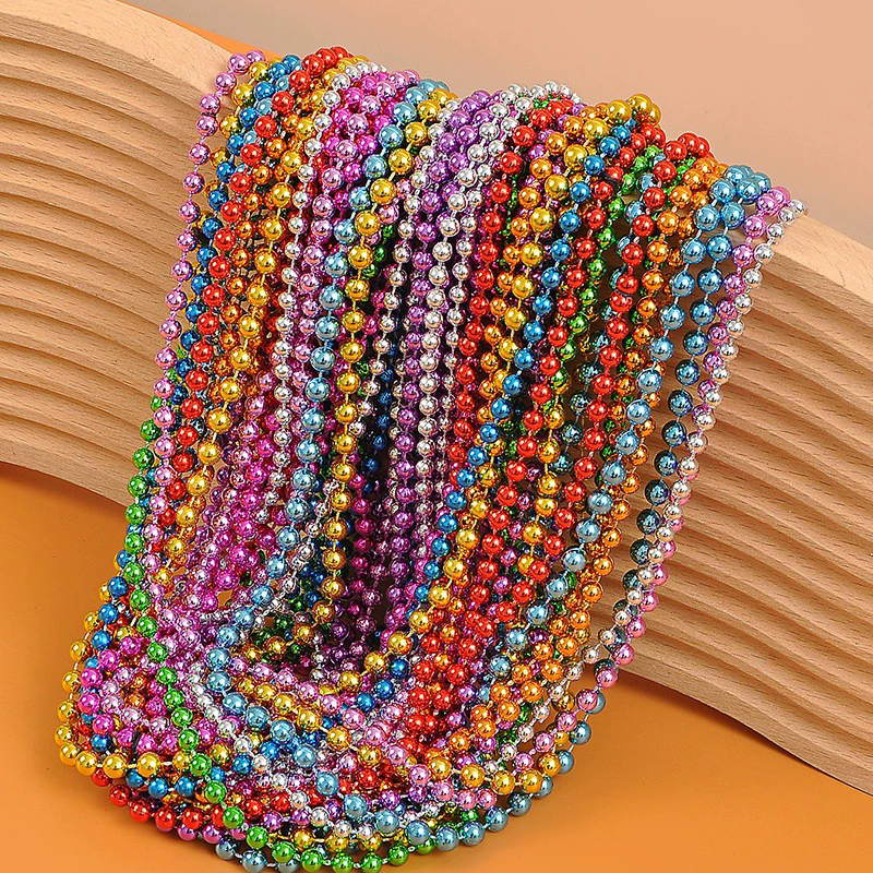 Electroplated Mardi gras beads necklace for Independence Day Carnival day and Halloween party - Image 2
