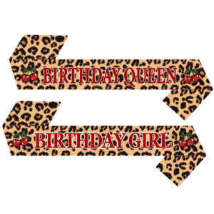 Jungle wildlife theme Birthday party gift Happy birthday leopard print sash Birthday girl birthday queen sash