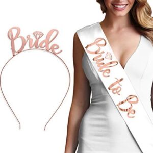 Bachelorette party gift Gold/rose gold/Silver bride to be sash and headband for wedding decor