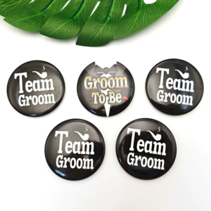 Wholesale team bride tinplate bride to be badge team groom groom to be PIN set