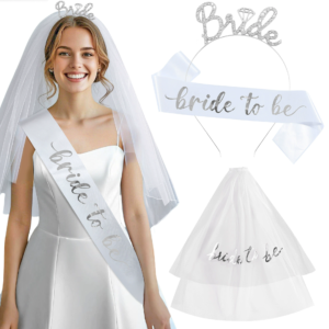 New Design bachelorette party supplies Bride headband bride to be sash and bride to be veil set